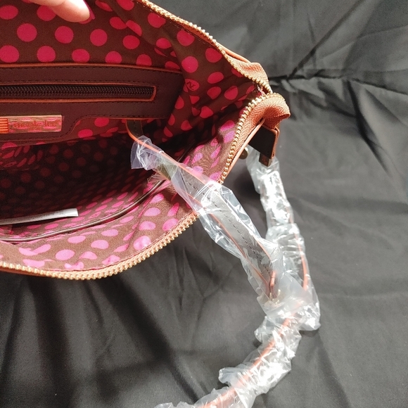 Nicole Lee Artistic Crossbody Bag with Orange and Brown Accents - Picture 10 of 16